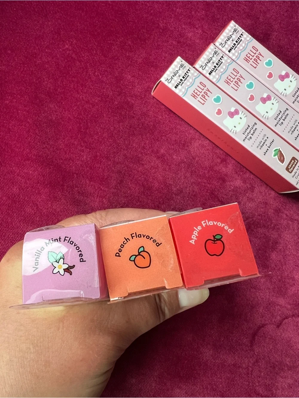 🆕 HELLO KITTY Crème Shop Lip Balm Oil Tinted Flavored Moisturizing She Butter E